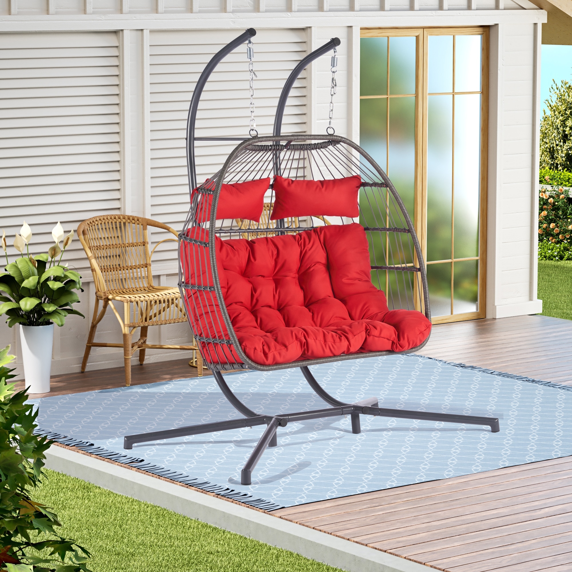 Hanging patio chair with stand shop