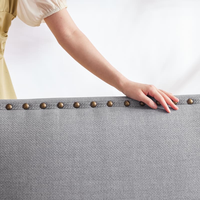 Uniquely Designed Riveted Fabric Sofa, Single Chair Loveseat