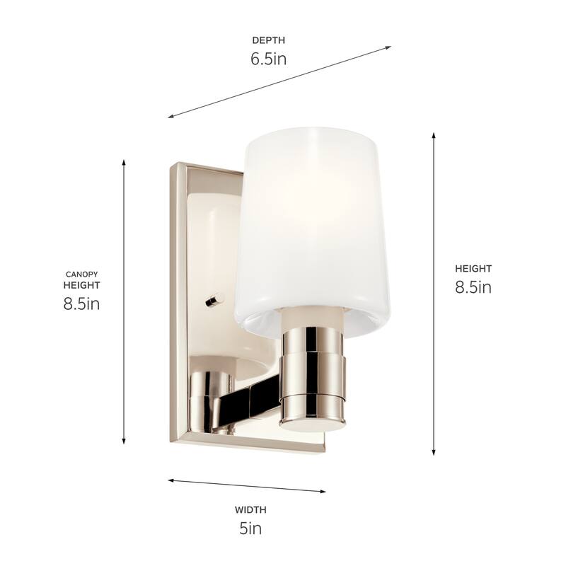 Adani 1-Light Wall Sconce with Opal Glass Shade