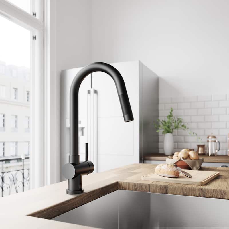 VIGO Gramercy 17" H Single Handle Pull-Down Spout Kitchen Faucet with Touchless Sensor