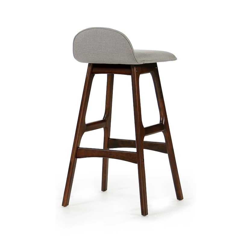 28.5" Mid-Century Modern Upholstered Low Back Barstools
