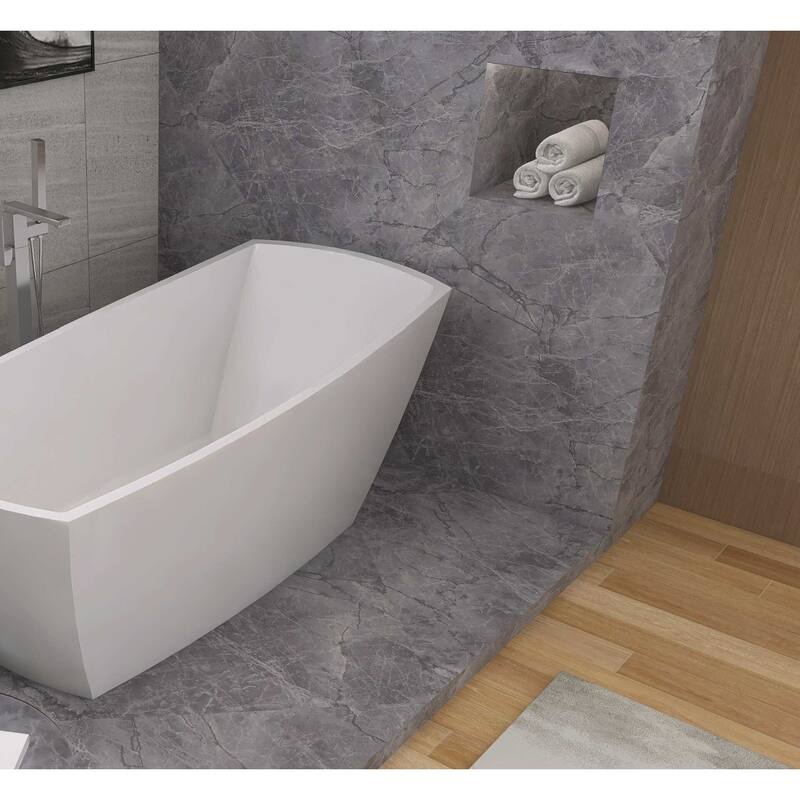 Peter Soaking Single Slipper Rectangular Bathtub in Glossy White