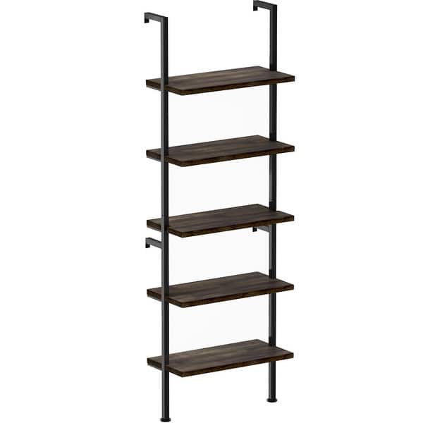 モリコー!店NUMENN Tier Book Shelf, Industrial Ladder Shelf, Open Space Wall  Mount Bo＿並行輸入品 机上アクセサリー