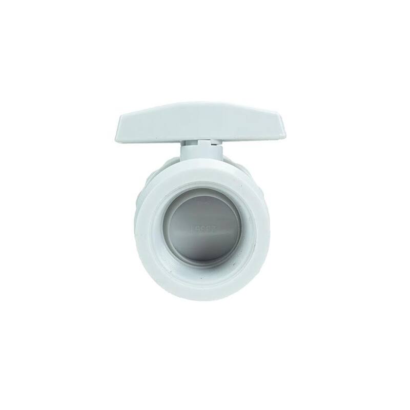 6.5-Inch White Hydro Tools Swimming Pool Socket Ball Valve - 6.5"