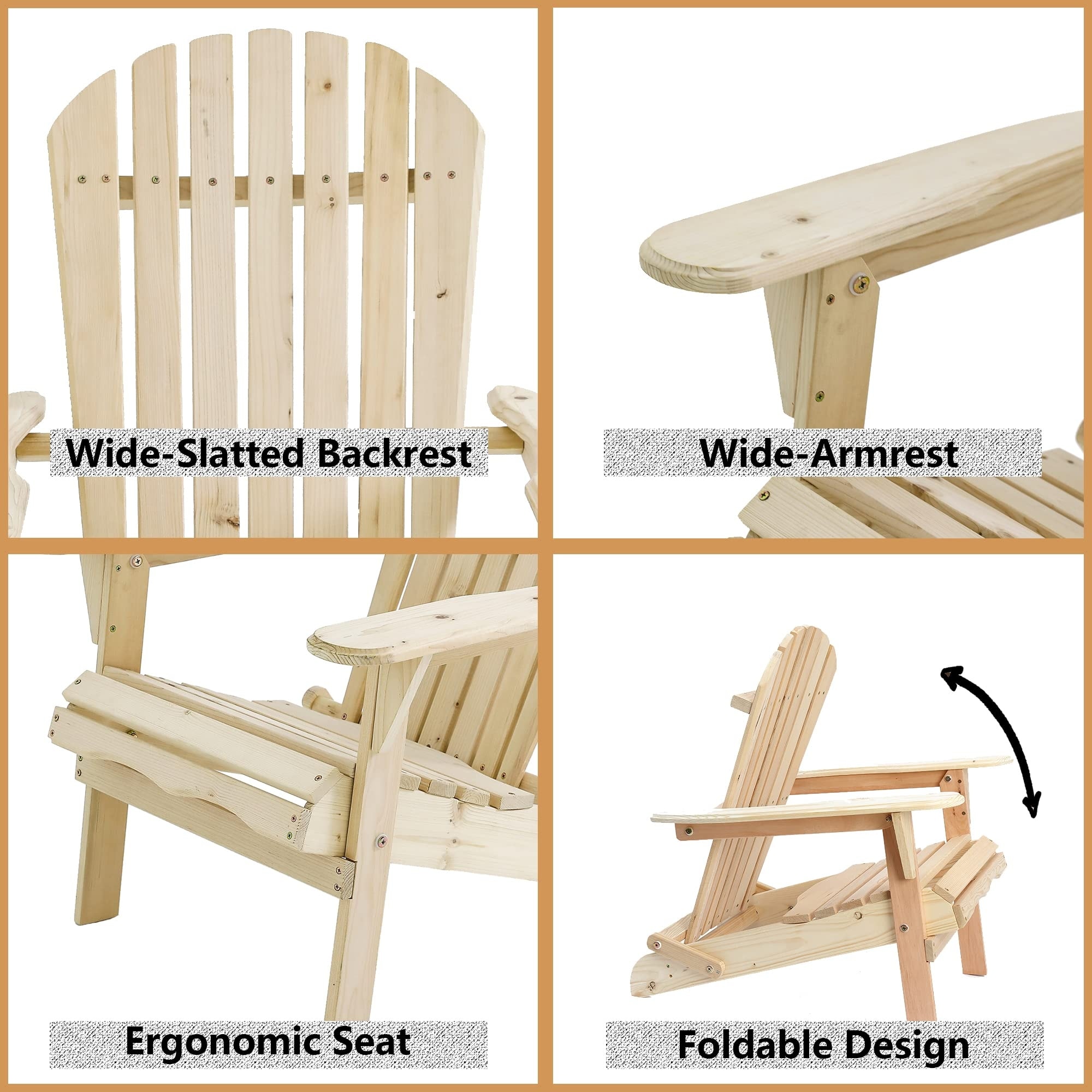 Unfinished wood store patio chairs