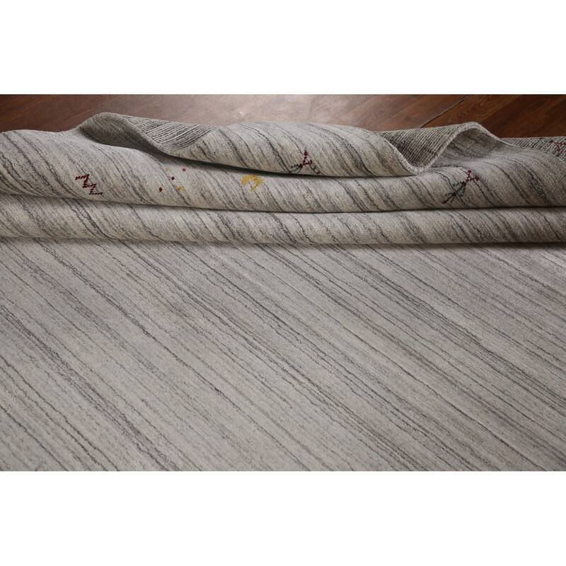 Handmade Gabbeh Indian Area Rug Hand-Knotted Wool Carpet - 8'0"x 9'11"