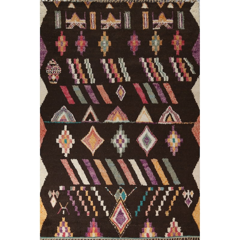 Tribal Oriental Moroccan Dining Room Area Rug Wool Hand-knotted Carpet - 9'0" x 11'6"