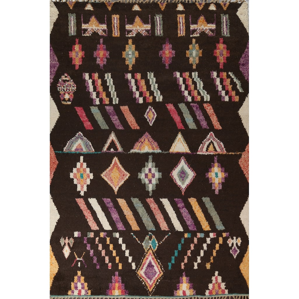 Tribal Oriental Moroccan Dining Room Area Rug Wool Hand-knotted Carpet - 9'0" x 11'6"