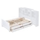 preview thumbnail 8 of 12, Twin Wood Platform Bed with Storage Cabinet and Drawers, White