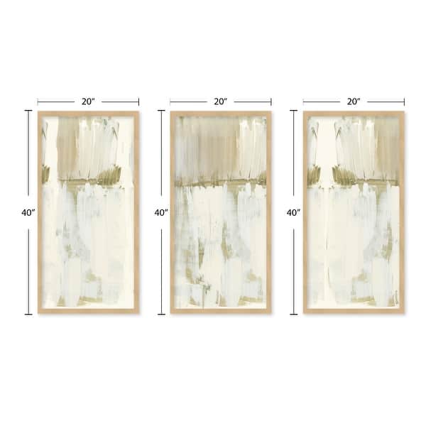 "Ivory Drift" Set of Three Framed Textured Wall Art - Multi-Color