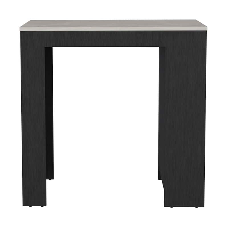 Kitchen Island Doyle, Three Side Shelves - Black