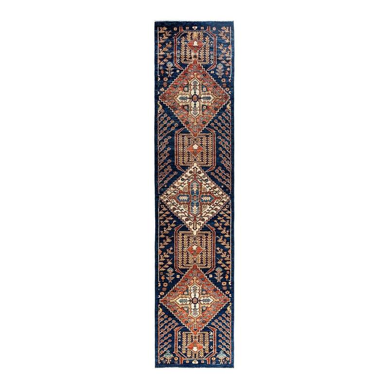 Serapi One-of-a-Kind Hand-Knotted Runner Rug - Blue, 2' 8" x 11' 11" - 2' 8" x 11' 11"