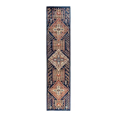 Serapi One-of-a-Kind Hand-Knotted Runner Rug - Blue, 2' 8" x 11' 11" - 2' 8" x 11' 11"