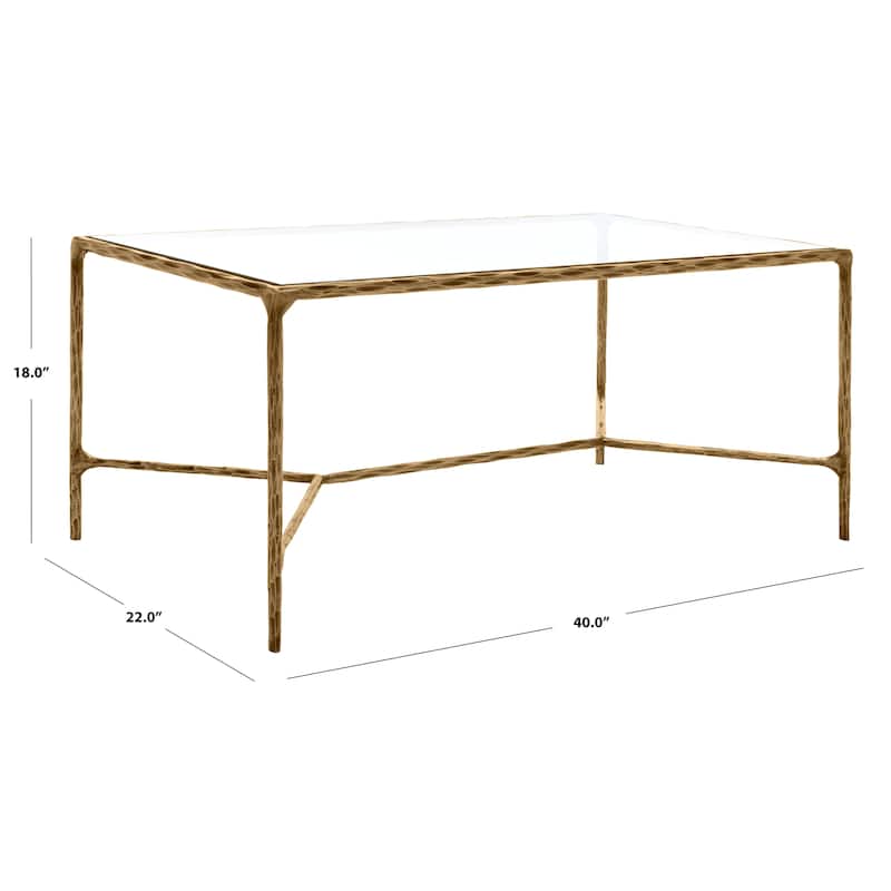 SAFAVIEH Couture Beril Rectangle Metal Coffee Table - 40 In. W x 22 In. D x 18 In. H - 40"W x 22"D x 18"H