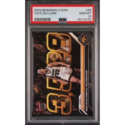 Caitlin Clark 2023 Bowman U Now Breaks Scoring Record Rookie Card #49 PSA 10 - 8'6" x 11'6"