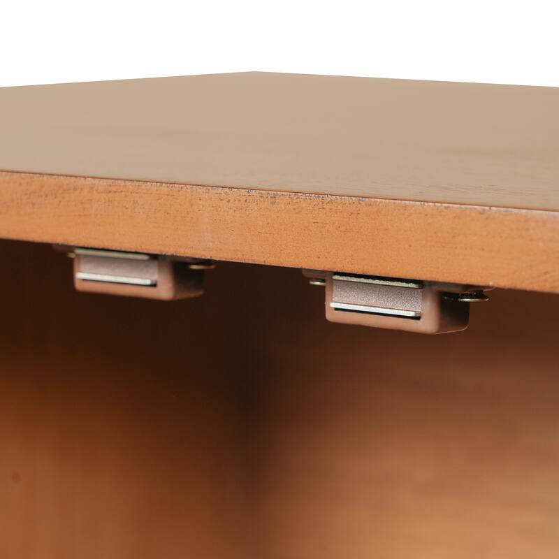 Vintage Sideboard Buffet Cabinet, 60" 4-Door Storage Cabinet with Metal Handles, MDF and Acacia Veneer