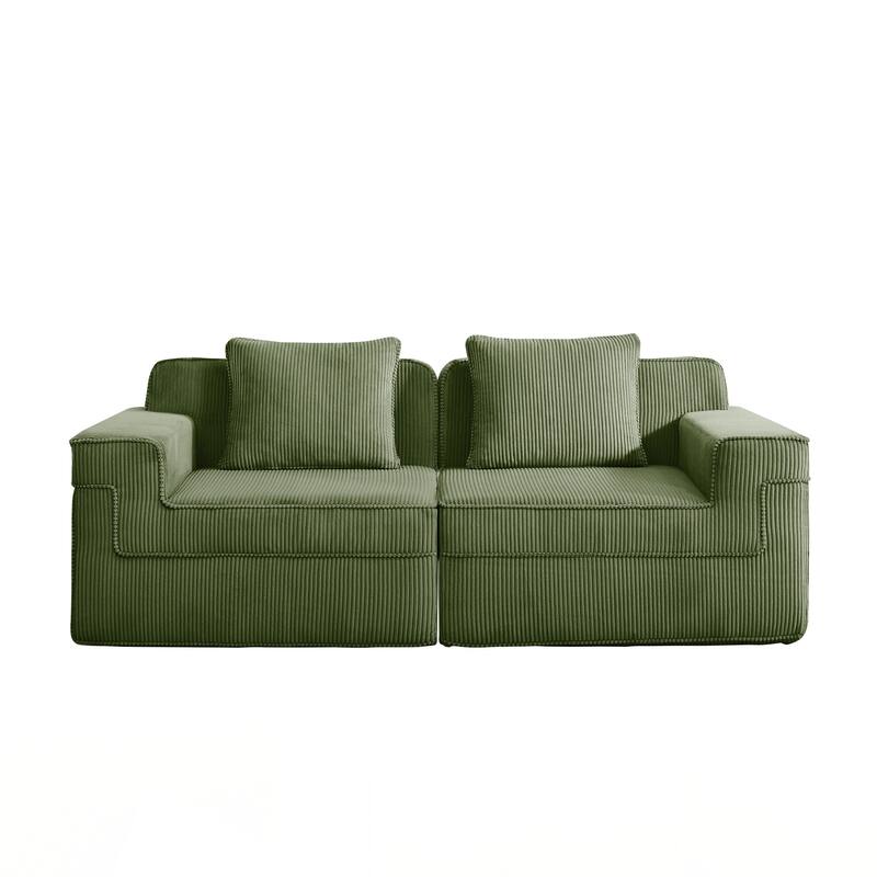 Modular 2 Seat Loveseat Boneless Sofa, Cloud Sectional Couch with Deep Seat