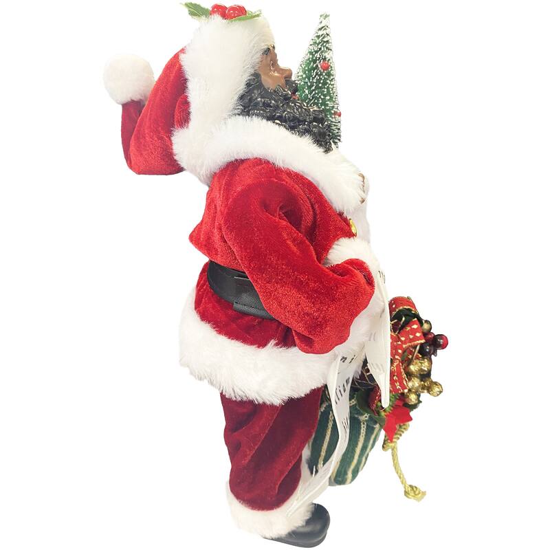 12" Black Christmas Night Claus