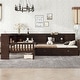 preview thumbnail 3 of 34, L-Shaped Twin Platform Bed with Trundle, Solid Wood Frame, Built-In Drawers & Shelves, No Box Spring Needed