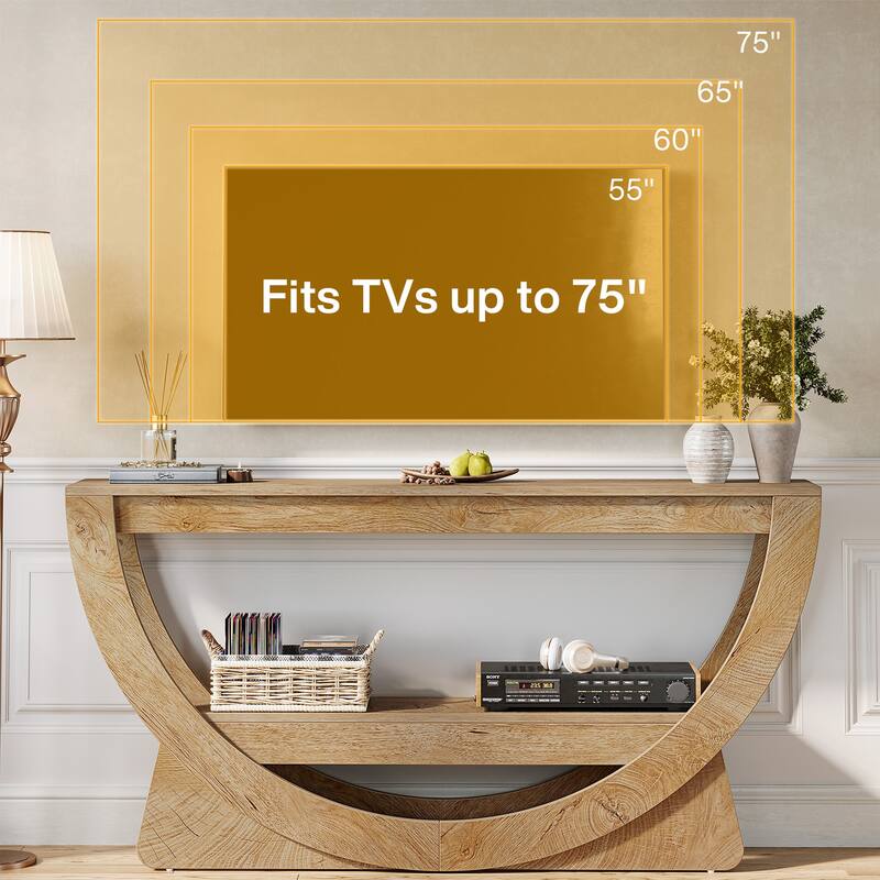 TV Stand with Storage Shelves for 55-75 Inches Television