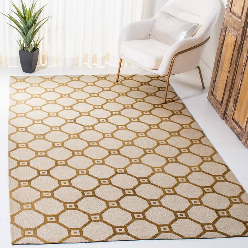 SAFAVIEH Handmade Cedar Brook Saliye Modern Jute Rug - 5' x 8' - Ivory/Gold