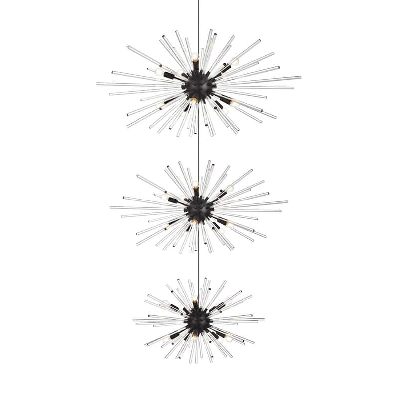 Indigo Home 46 inch three tiers crystal starburst chandelier