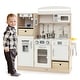 preview thumbnail 3 of 7, Kids Kitchen Playset with Adjustable LED Lights Removable Fabric Bins - 35.5" x 11.5" x 35.5"