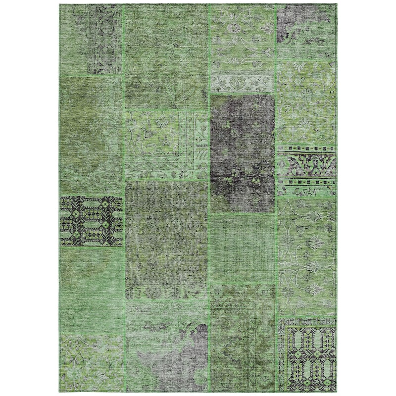 HomeRoots Patchwork Transitional Rectangle Outdoor Rug