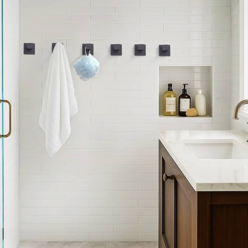 WOWOW J-Hook Wall Mount Robe/Towel Hook 6PCS