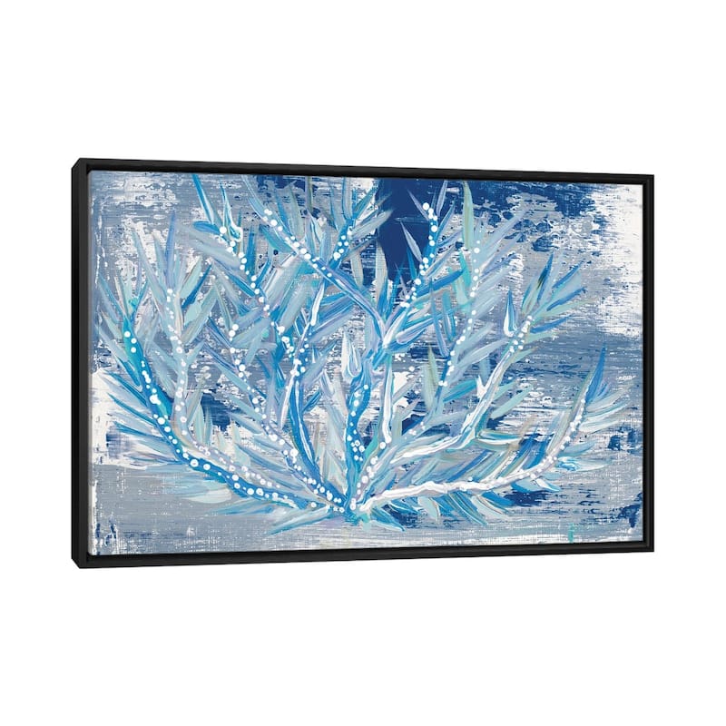 iCanvas "Azul Dotted Coral Horizontal" by Gina Ritter Framed Canvas Print - Black - 32x48