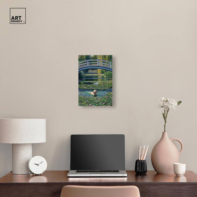 The Pond Under the Bridge Canvas by Art Remedy, Gallery Wrapped