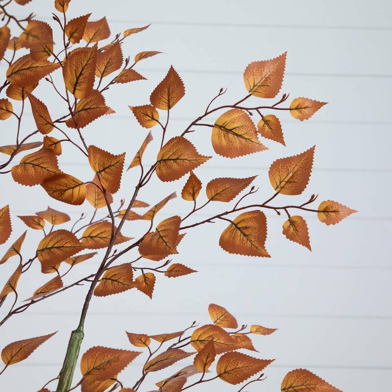 Birch Leaf Autumn Artificial Potted Fall Tree - 6'