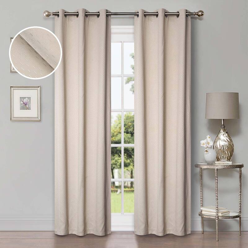 Superior Shimmer Washable Room Darkening Curtains, Set of 2 Panels - 42" x 84" - Ivory