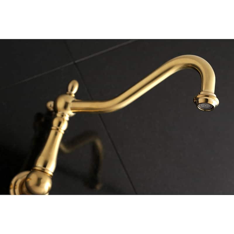 Heritage 3-Hole Wall Mount Roman Tub Faucet in Brushed Nickel
