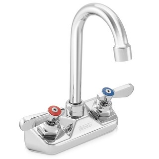 Commercial Wall Mount Sink Faucets 4in Center w Swivel Spouts NSF