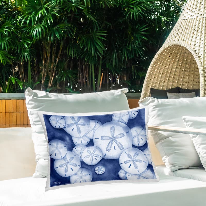 Stupell Watercolor Style Sand Dollars Printed Outdoor Throw Pillow Design by Paul Brent