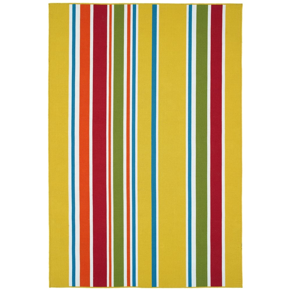 Voavah Yellow Hand-Made Flatweave Indoor/Outdoor Area Rug