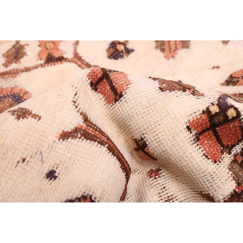 ECARPETGALLERY Hand-knotted Antalya Vintage Cream Wool Rug - 4'11 x 9'4