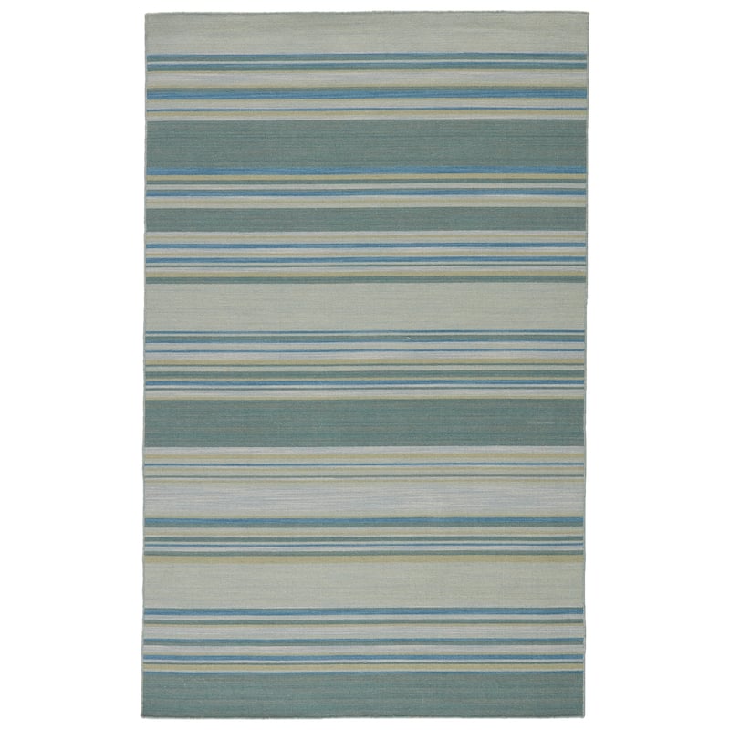 Camden Handmade Stripe Area Rug - 4' x 6' - Blue/Turquoise - Rectangle