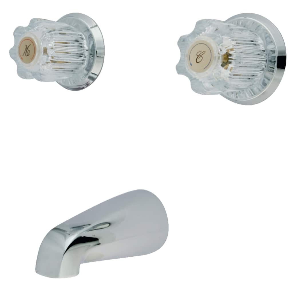 Kingston Brass Wall Mounted Bathtub Faucet with Acrylic Knob Handles