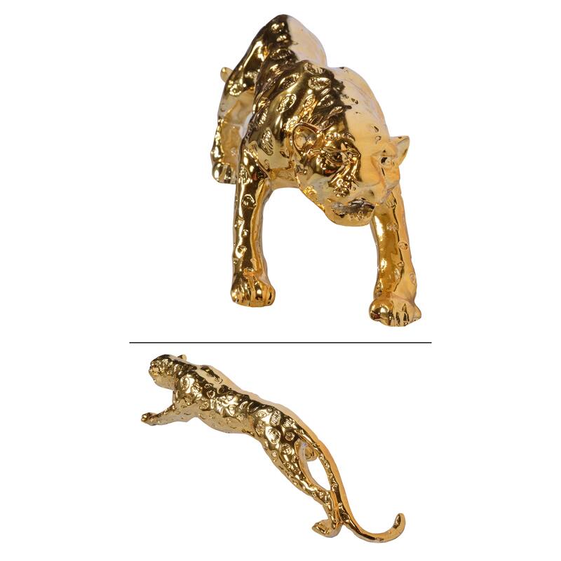 Standing Gilt Leopard 22 Inches Long