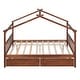 preview thumbnail 26 of 43, Full Size House-Shaped Daybed with 2 Drawers - Space-Saving Wooden Bed for Kids