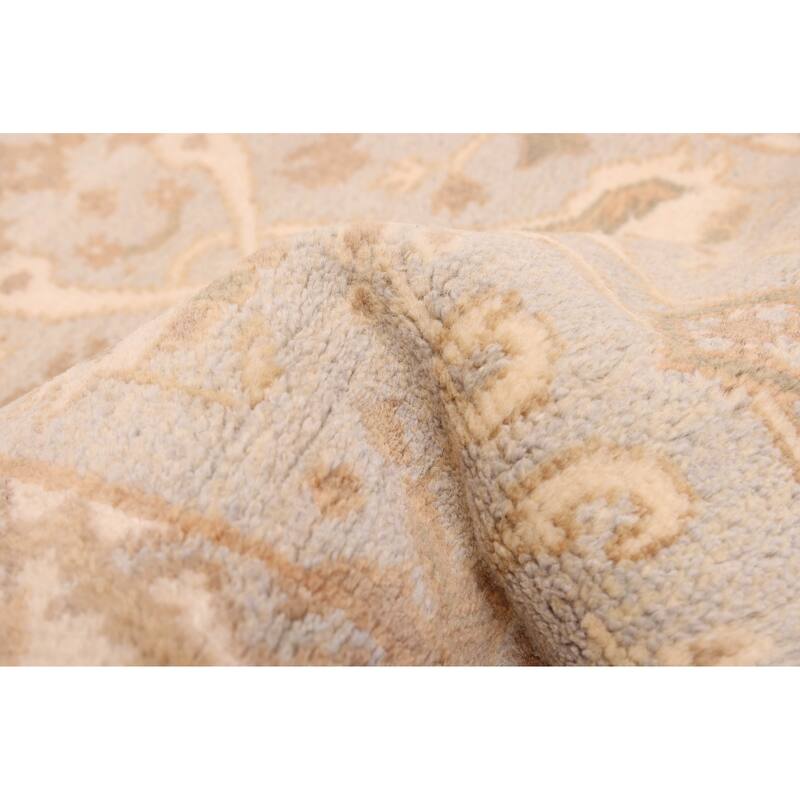 ECARPETGALLERY Hand-knotted Royal Oushak Light Blue Wool Rug - 2'7 x 11'8
