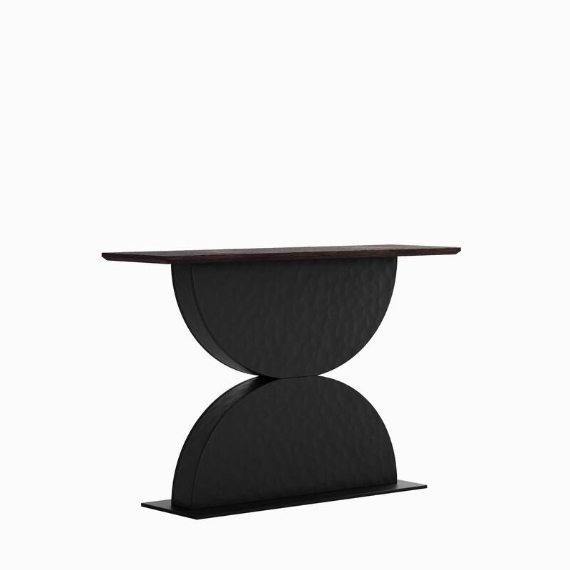 Modern 47" Wood Console Table Entryway Table With LED Light For Living Room