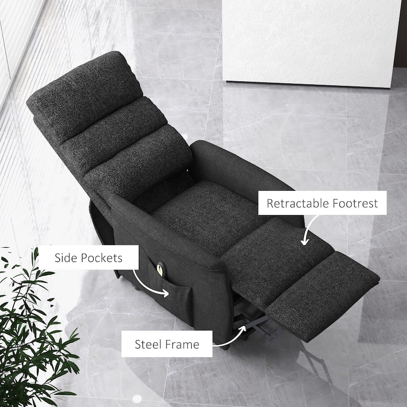 Power Lift Massage Recliner Chair with Adjustable Backrest and Lumbar Support Dual Remotes
