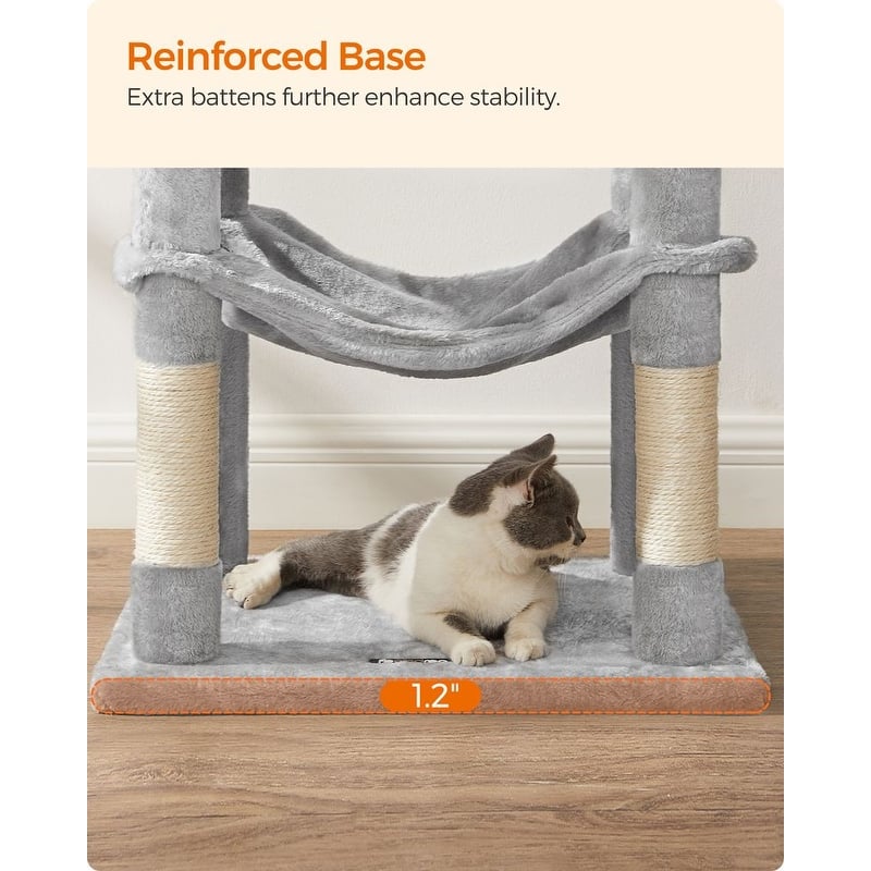 Plush Multi-Level Cat Tree with Sisal-Covered Scratching Posts and Cozy Hideouts for Indoor Cats