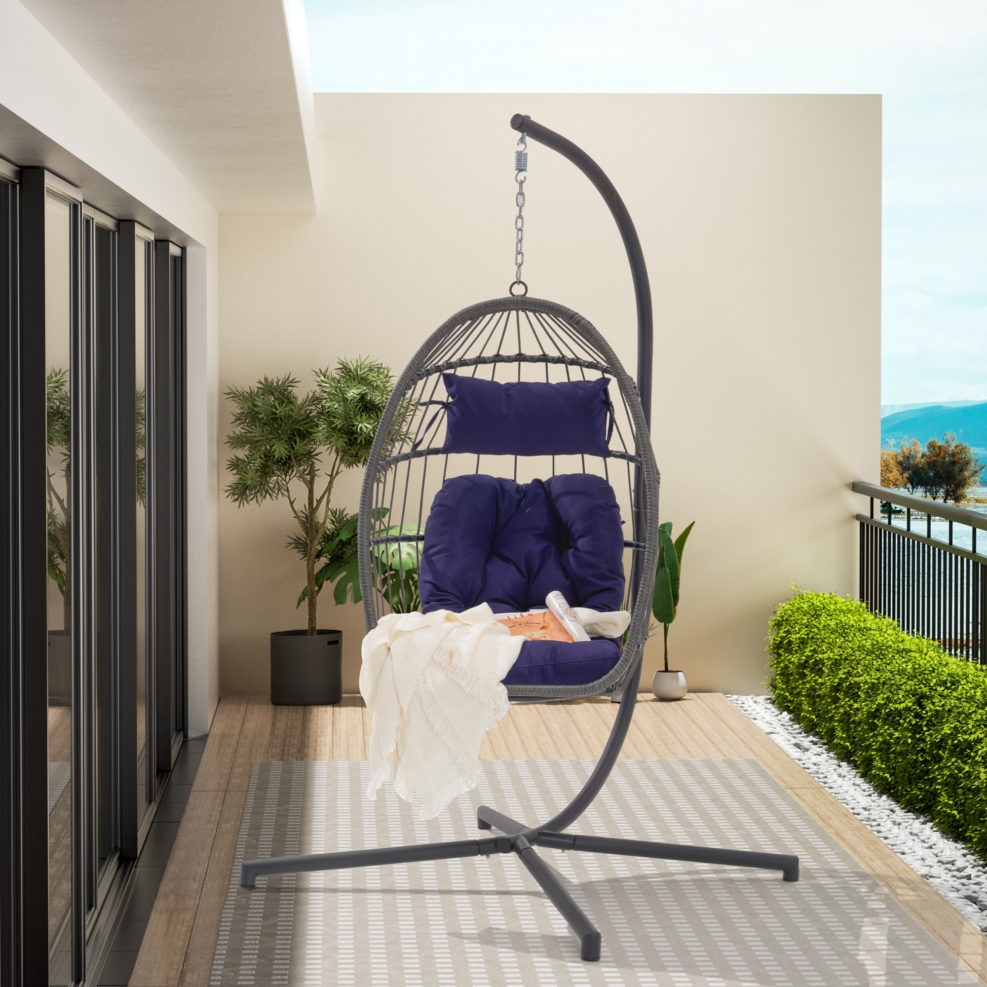 Hanging Chair Buy Nest Swing PE Rattan Egg Chair Garden Hanging