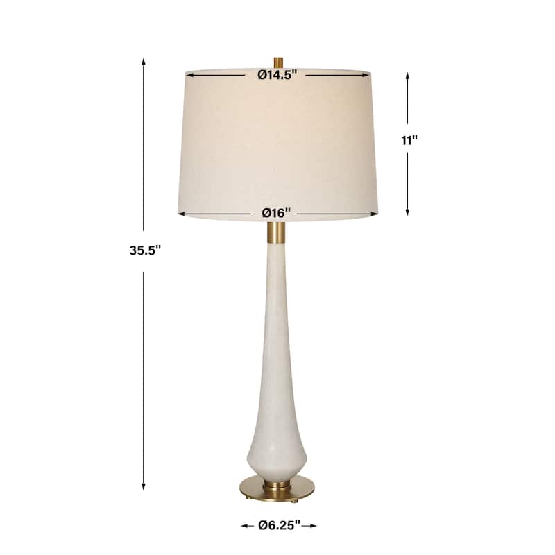 Flared Base Table Lamp with Tapered Drum Shade - 35.5" - Cream