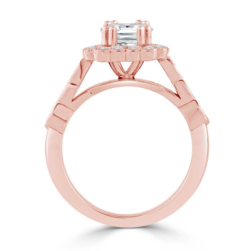 Auriya 14k Gold 1 1/2ctw Vintage Princess-cut Halo Diamond Engagement Ring (H-I, I1-I2)