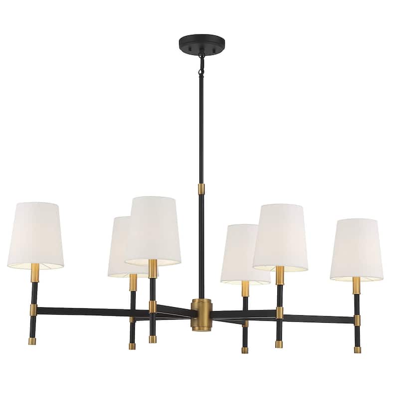 Savoy House 1-1631-6 Brody 6 Light 41" Wide Chandelier - Matte Black / Warm Brass
